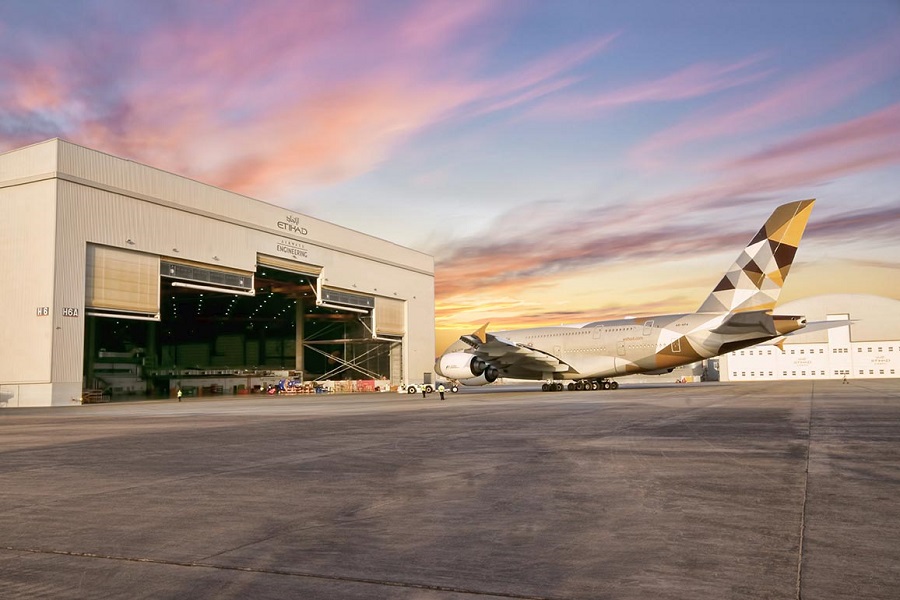 A380 outside hangar