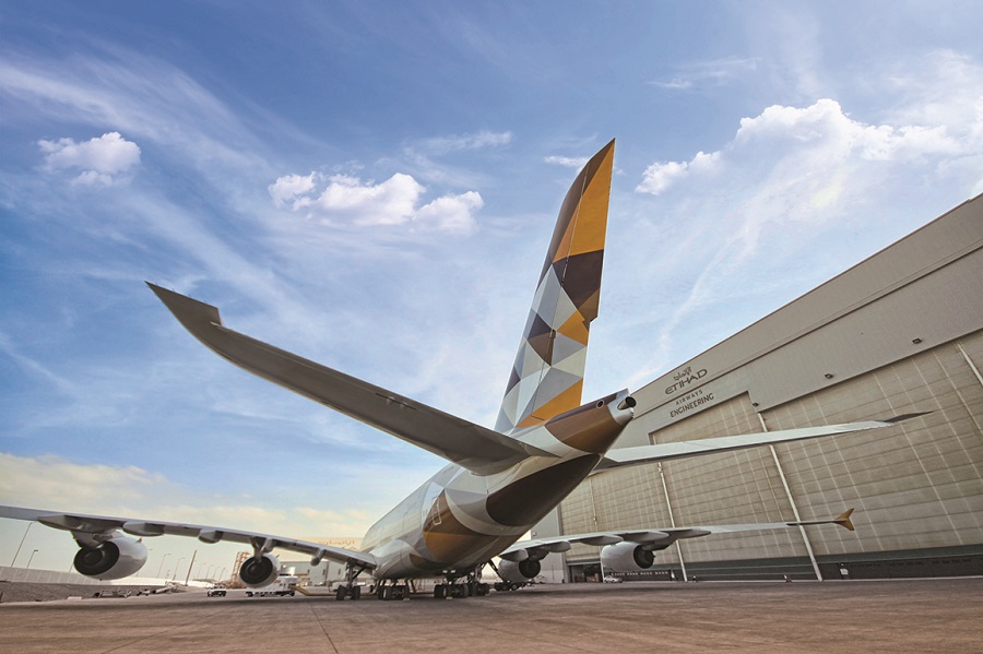 A380 outside hangar